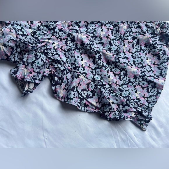 Mossimo Blue Purple Floral Ruffle Shorts Small - Picture 5 of 9